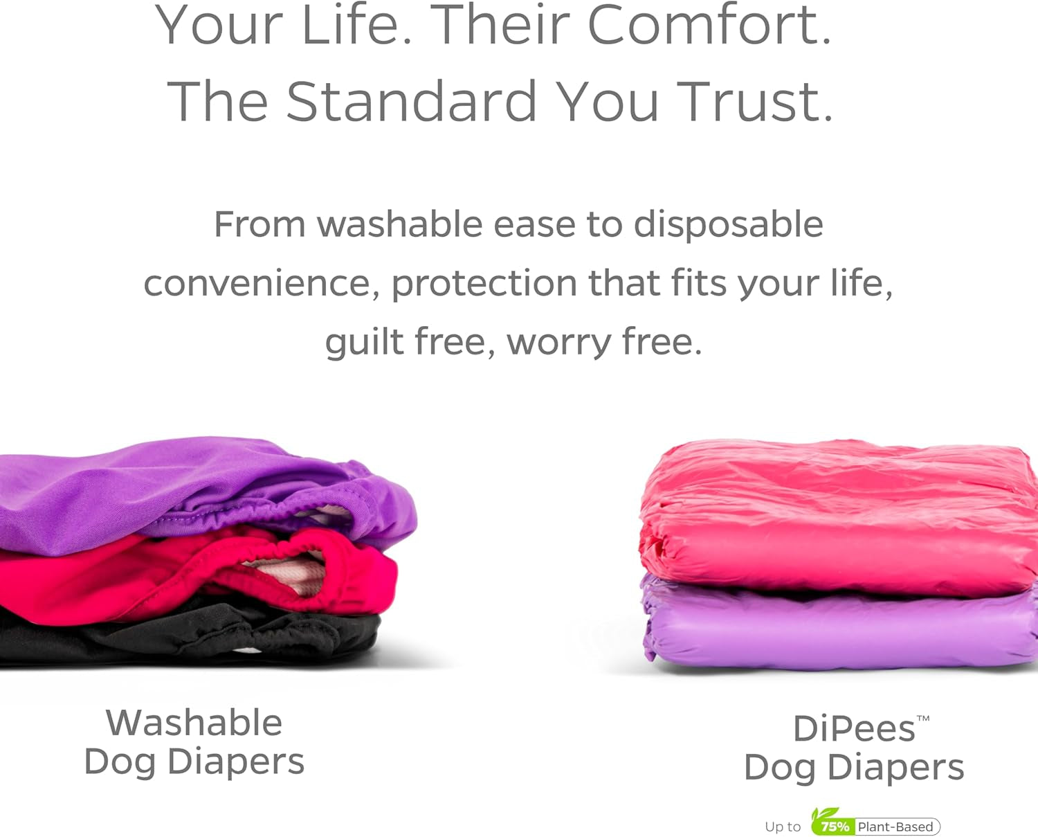 Premium Washable Dog Diapers & Extendrs, (3Pack) of Female Dog Diapers & Dog Diapers Male (X-Small, Princess)