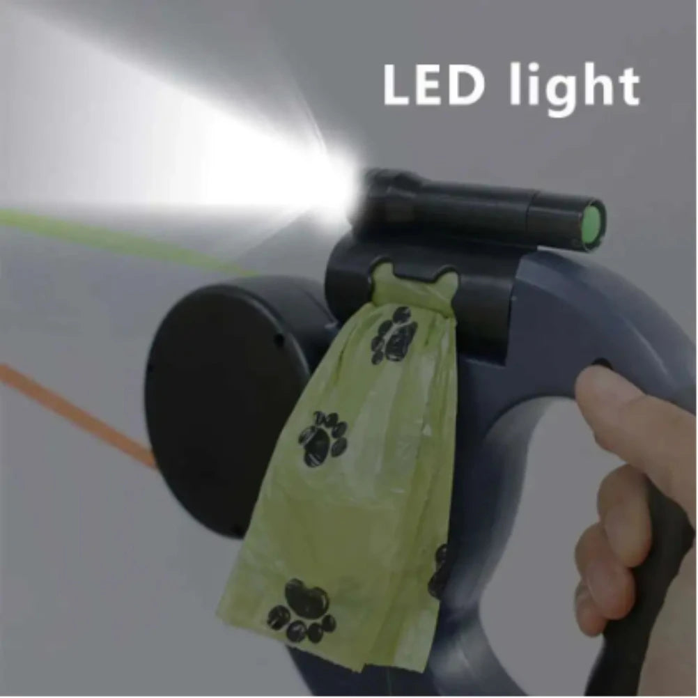 Retractable Double-Ended Dog Leash with LED — 3M