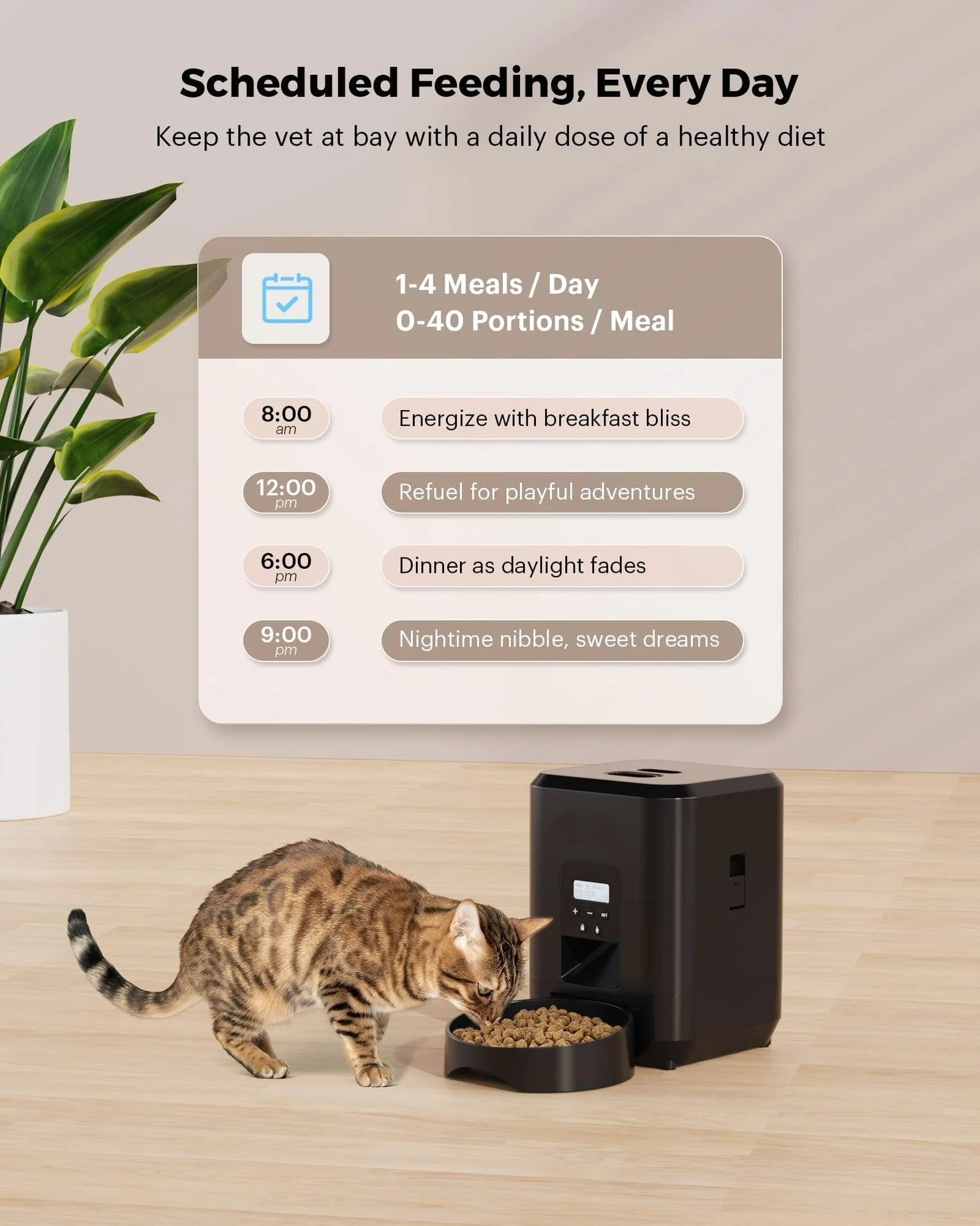 2L Smart WiFi Automatic Pet Feeder for Cats & Dogs