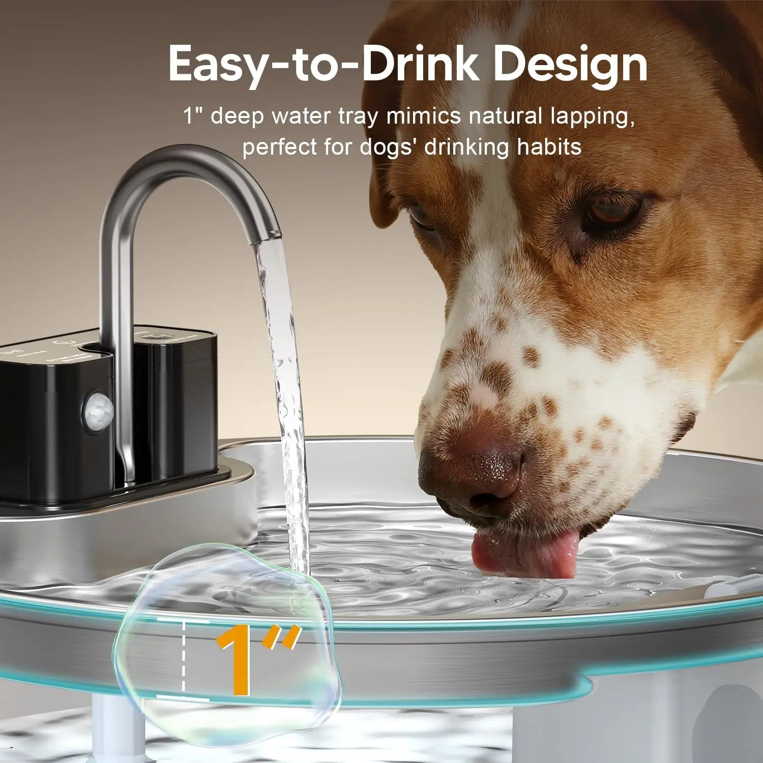 7L Stainless Steel Wireless Pet Water Fountain with Sensor