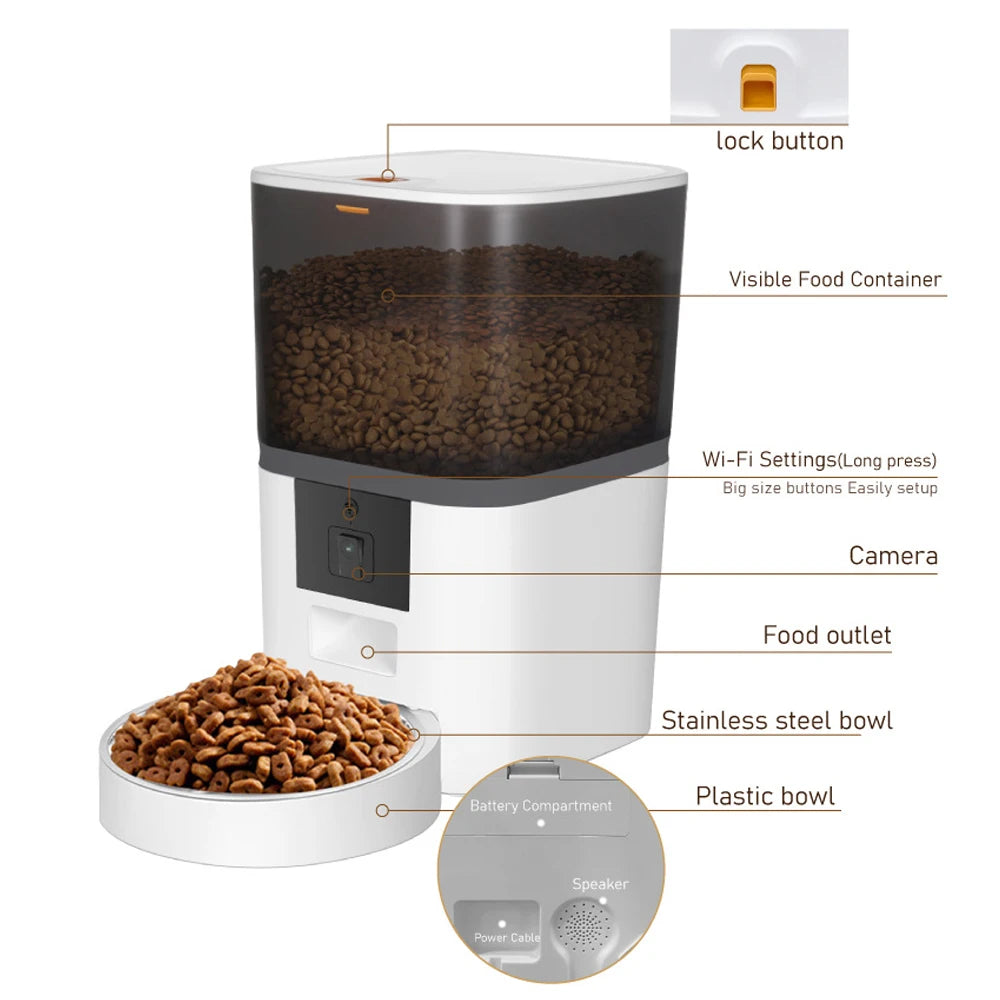 4L Smart Automatic Pet Feeder with Camera & App Control