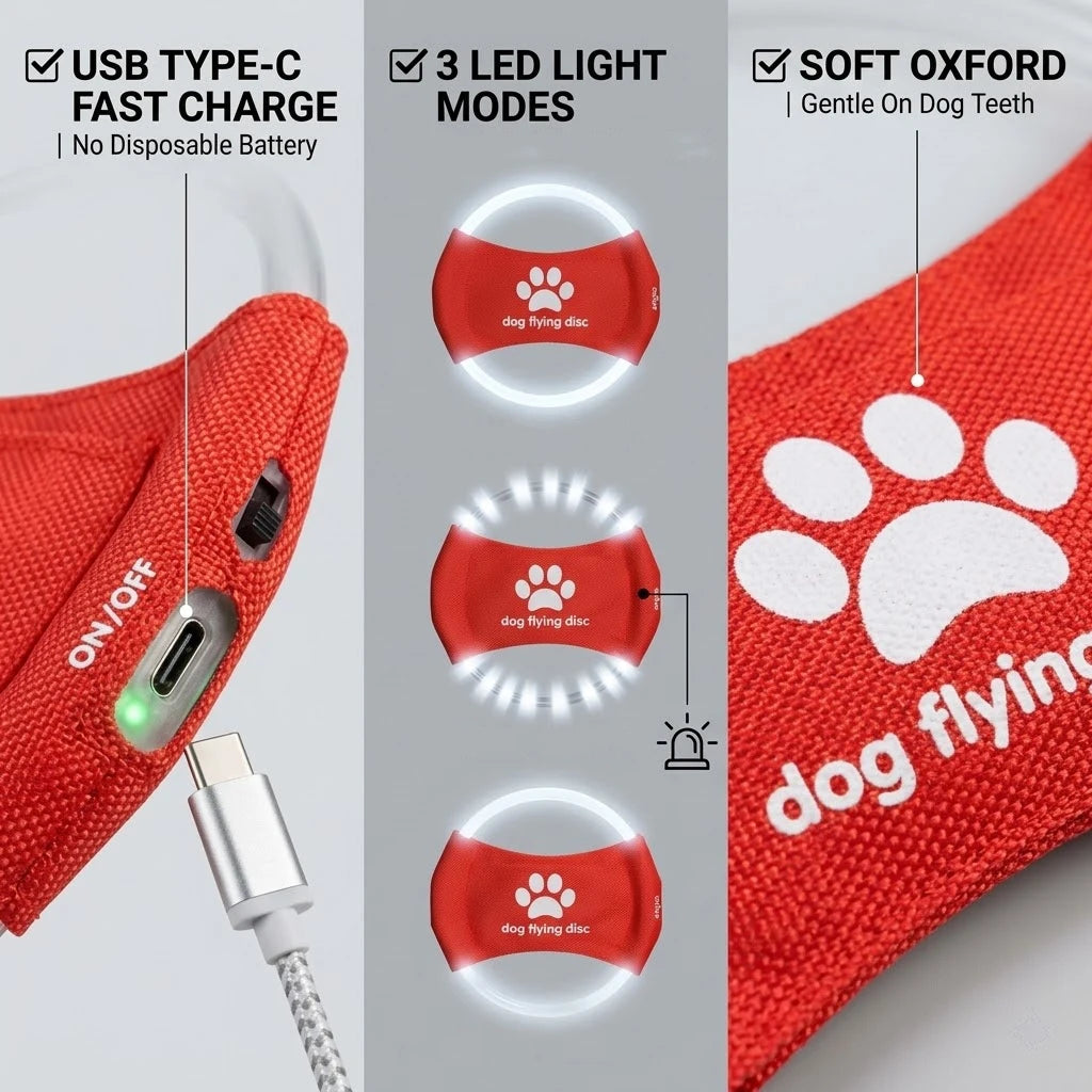 LED Glow Dog Flying Disc