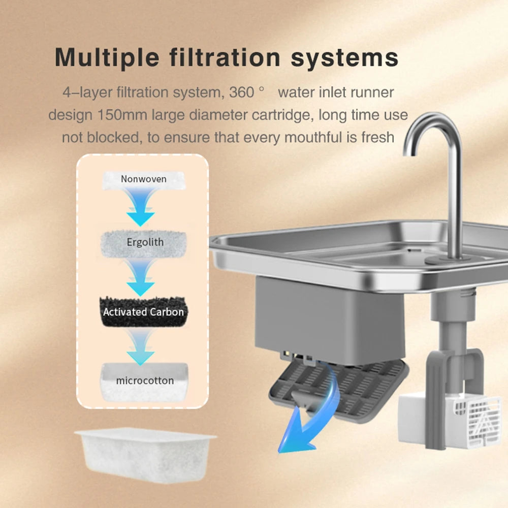 Stainless Steel Pet Water Fountain