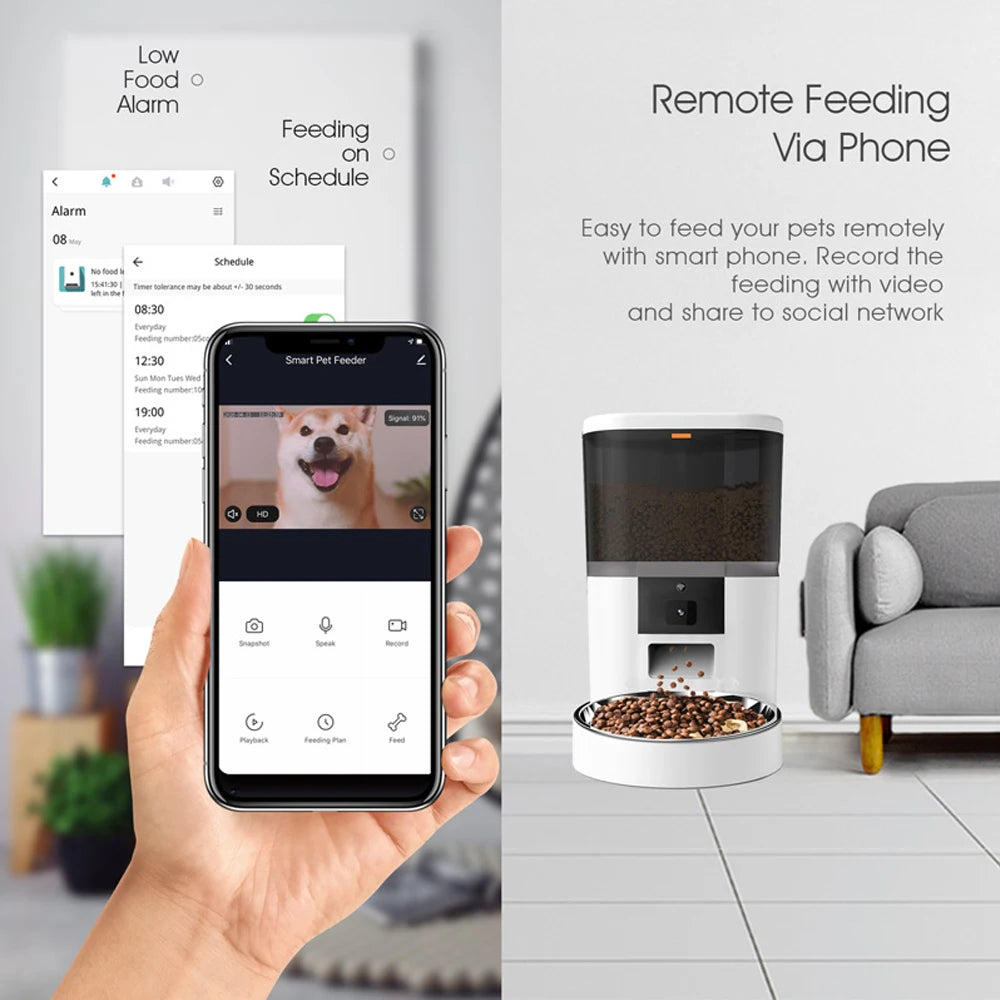 4L Smart Automatic Pet Feeder with Camera & App Control