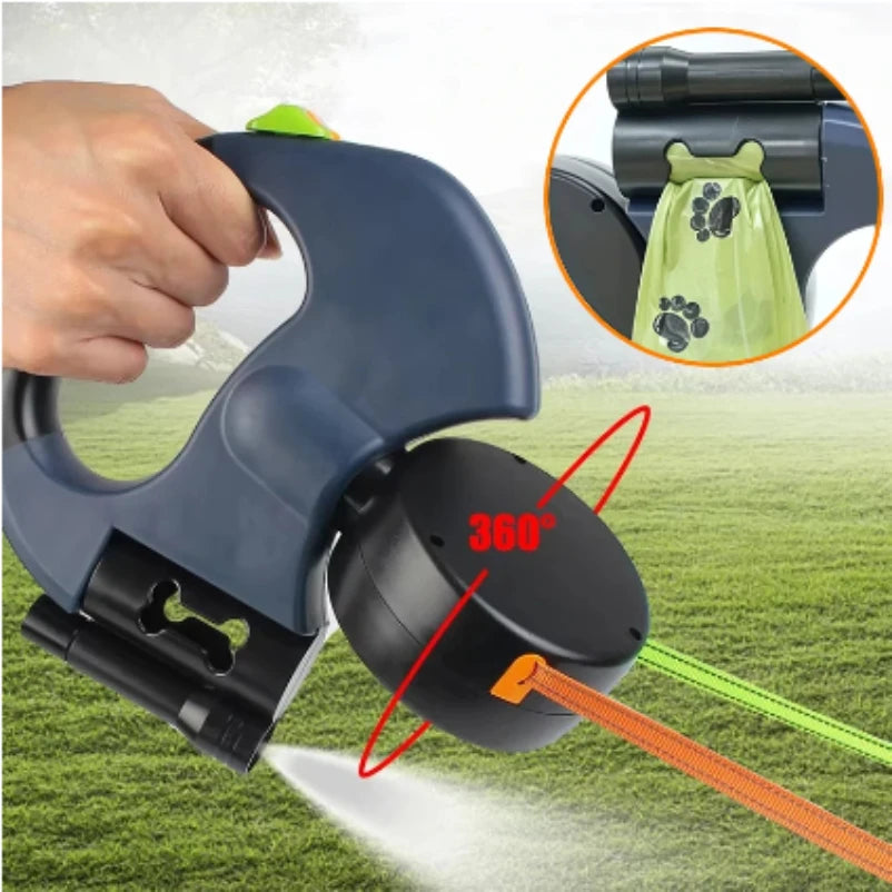 Retractable Double-Ended Dog Leash with LED — 3M