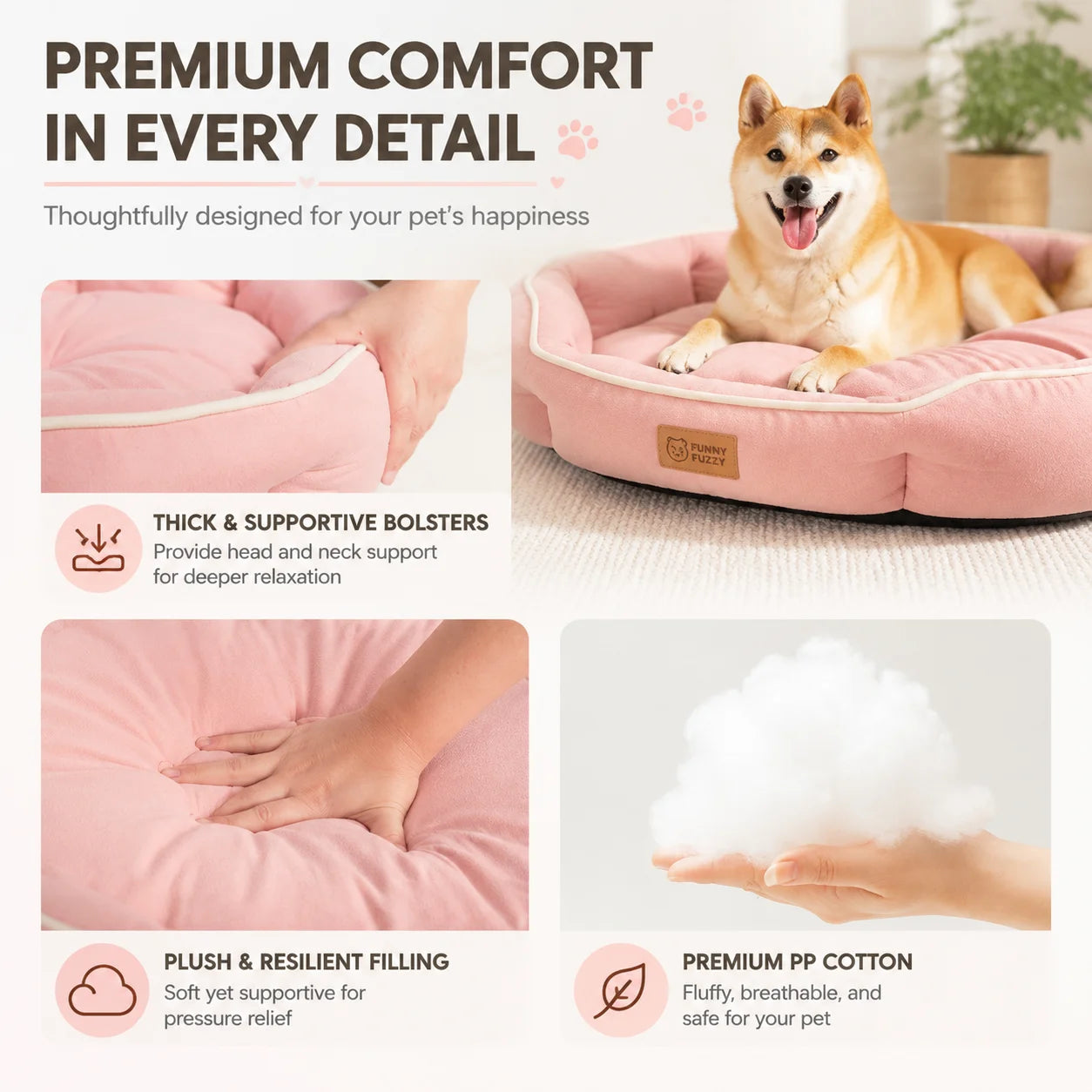 Plush Donut Dog Bed