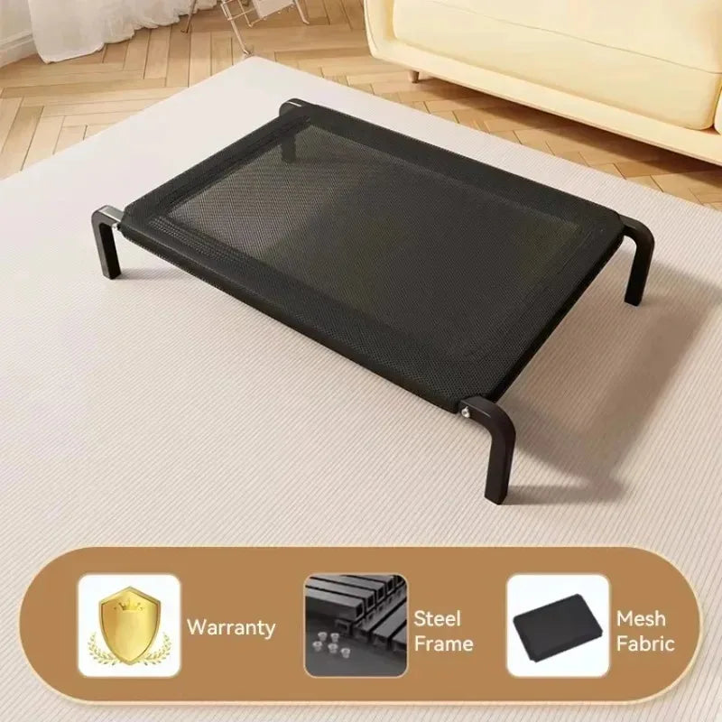Foldable Elevated Dog Camp Bed with Canopy