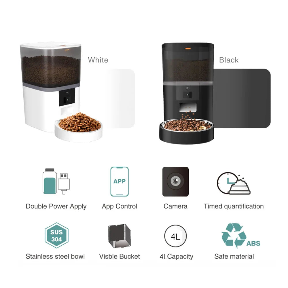 4L Smart Automatic Pet Feeder with Camera & App Control