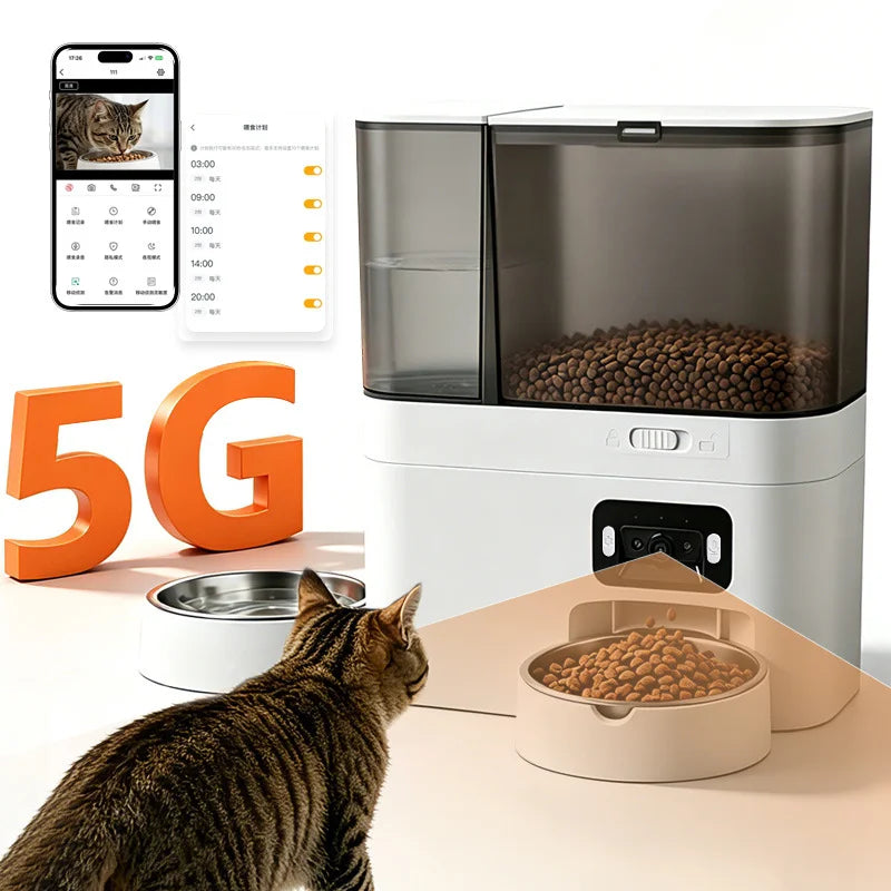 5L Smart WiFi Pet Feeder with Camera & 3L Water Dispenser