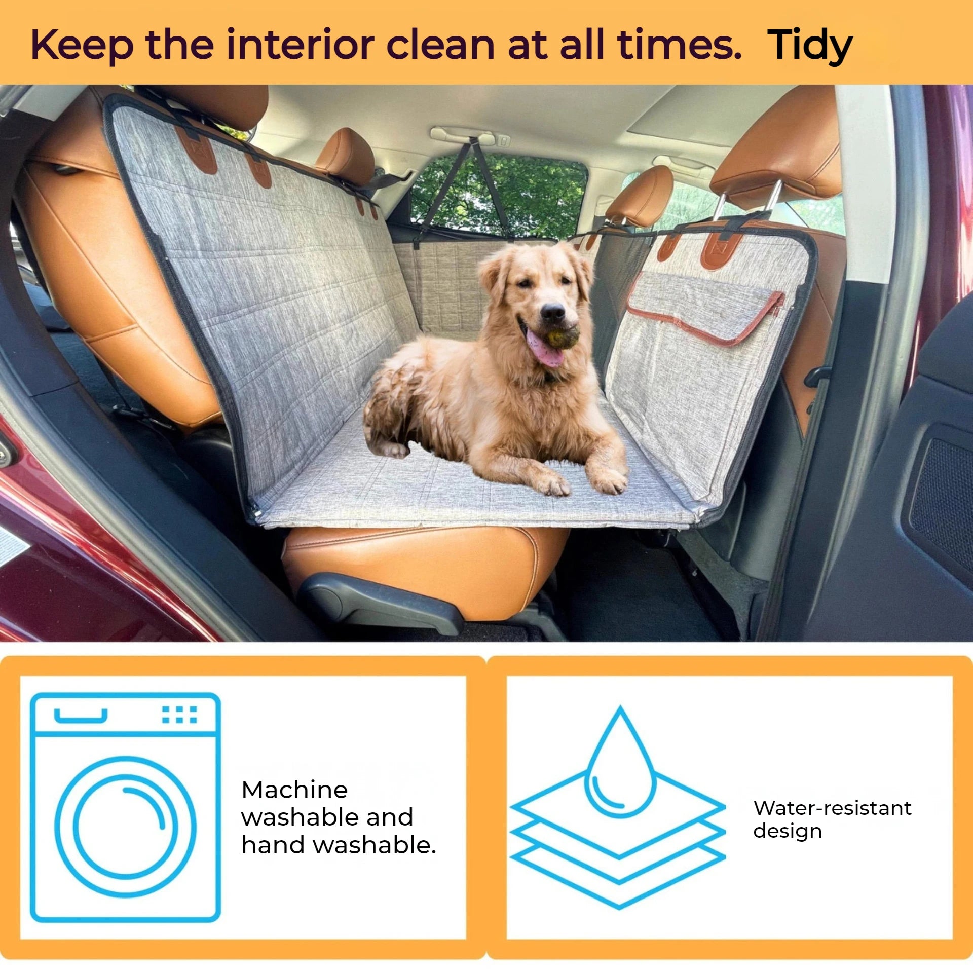 Large Dog Car Back Seat Cover