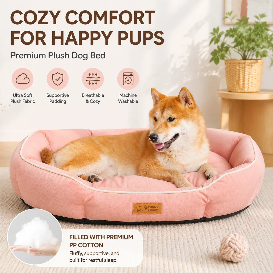 Plush Donut Dog Bed