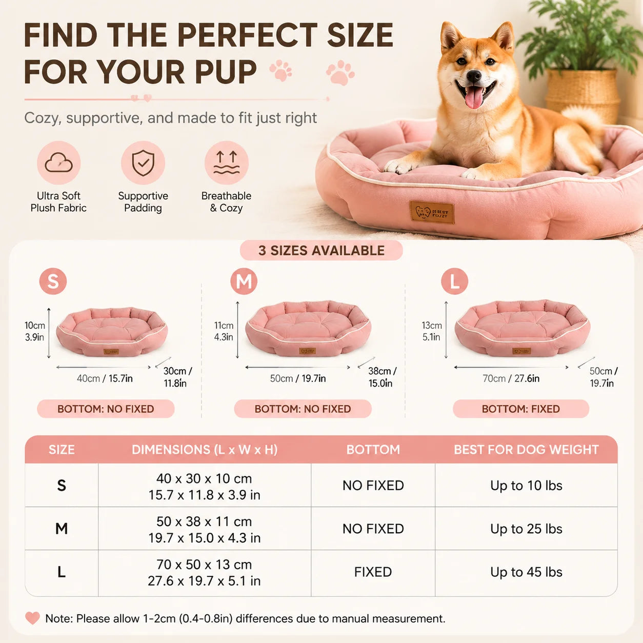 Plush Donut Dog Bed