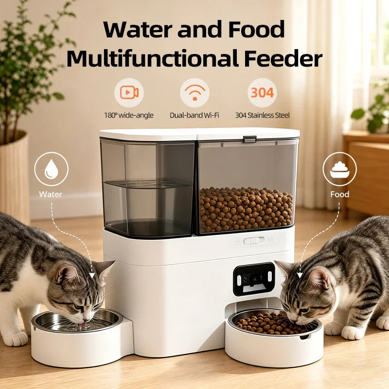 5L Smart WiFi Pet Feeder with Camera & 3L Water Dispenser