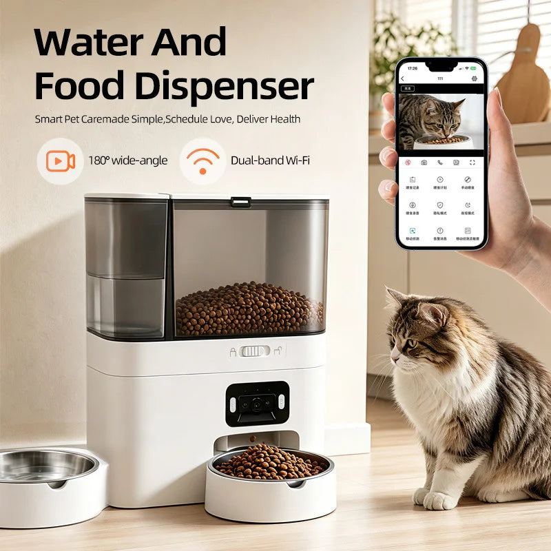 5L Smart WiFi Pet Feeder with Camera & 3L Water Dispenser