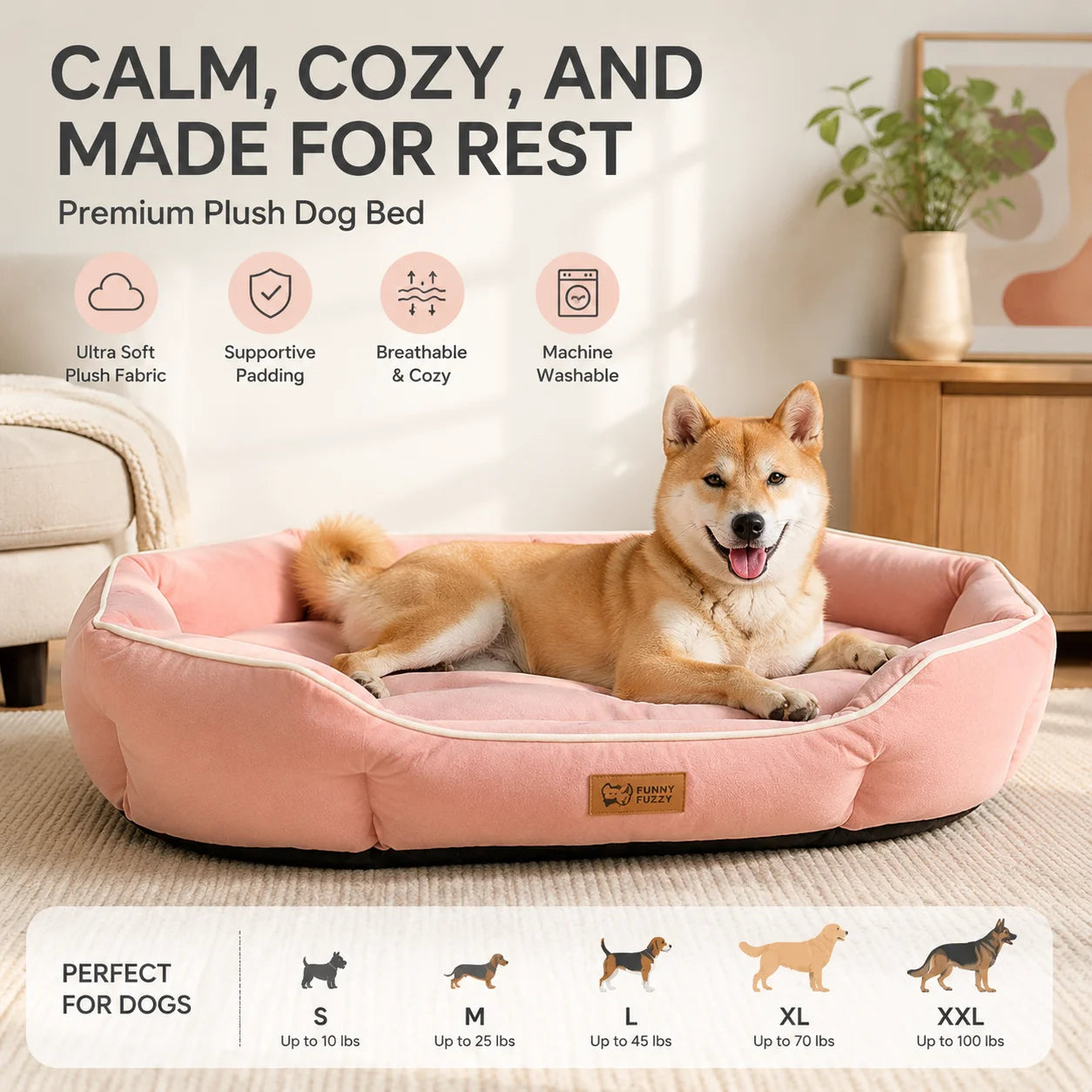 Plush Donut Dog Bed