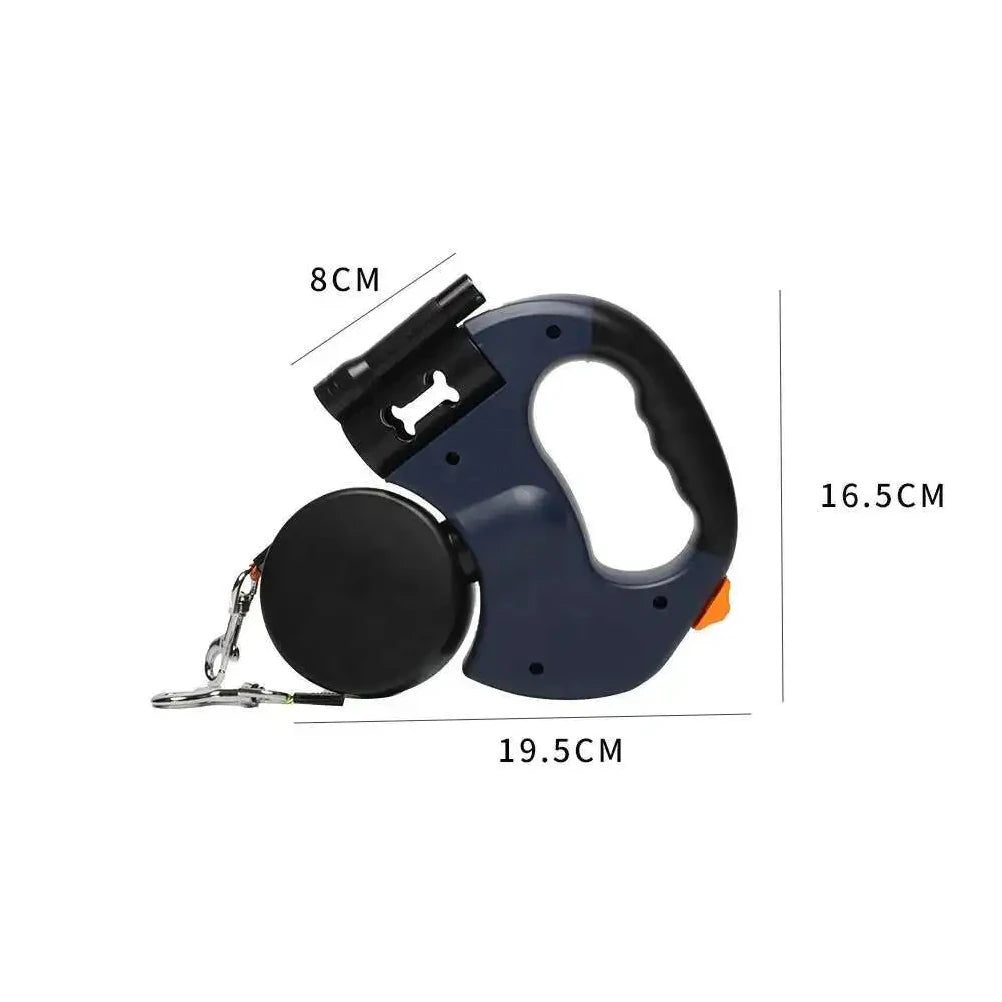 Retractable Double-Ended Dog Leash with LED — 3M