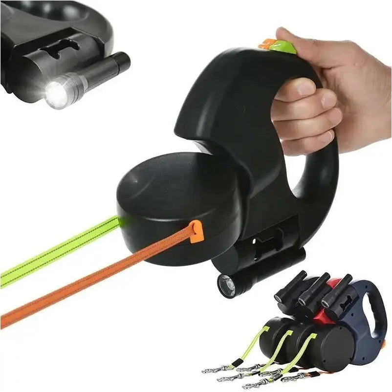 Retractable Double-Ended Dog Leash with LED — 3M