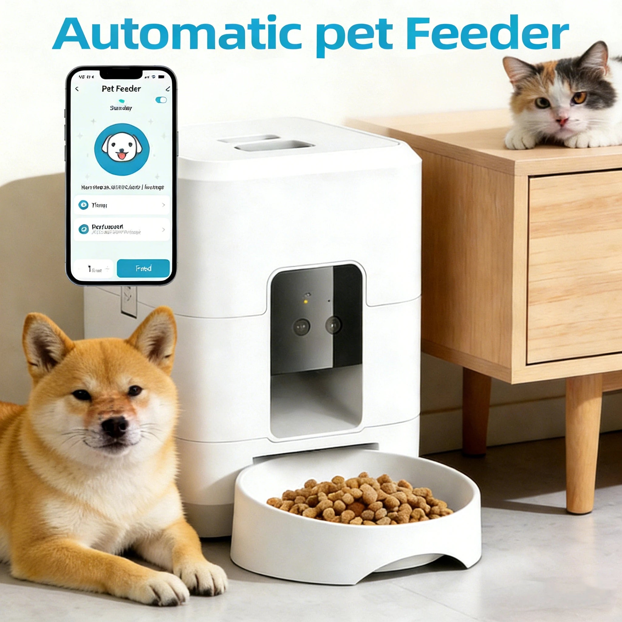 2L Smart WiFi Automatic Pet Feeder for Cats & Dogs
